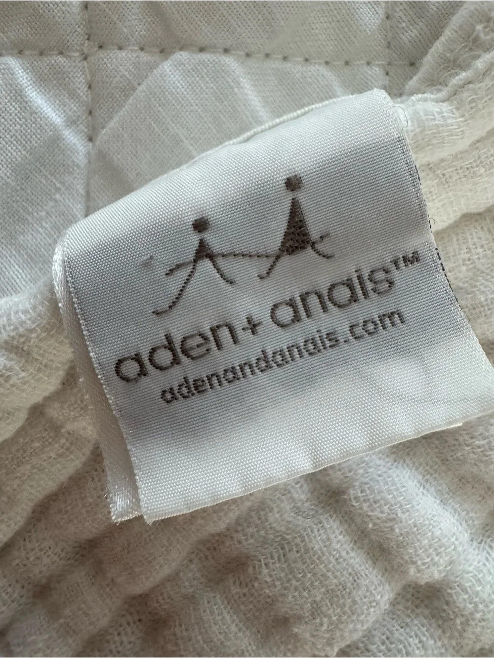 aden + anais Cream Quilted Bib with Gray Star & Balloon Motifs